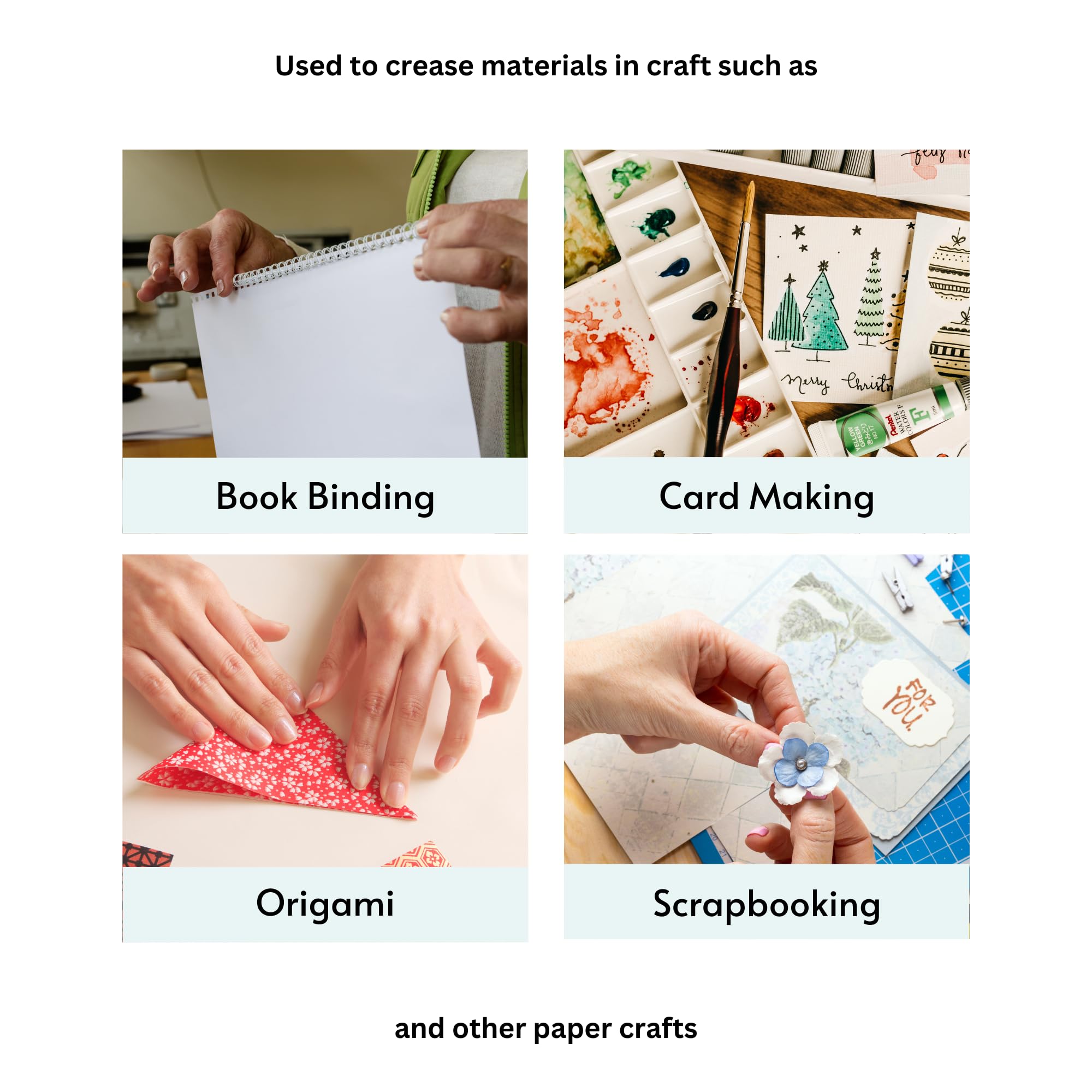 CrafTreat Teflon Bone Folders for Card Making - Burnisher Bone Folder - Teflon Bone Folder Tool for Scoring Creasing Origami and Paper Crafts- Pencil Shape Tool