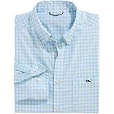 Vineyard Vines Men's Lemon Shark Gingham Featherweight Performance Shirt