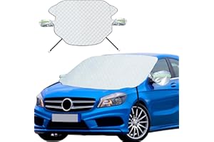 Huifen Windshield Cover for Ice and Snow, Winter Frost Guard Windshield Snow Cover for Any Weather 4-Layer Protection Car Snow Cover with Side Mirrors Cover Fits Most Cars Trucks Vans SUVs (88 x 47)