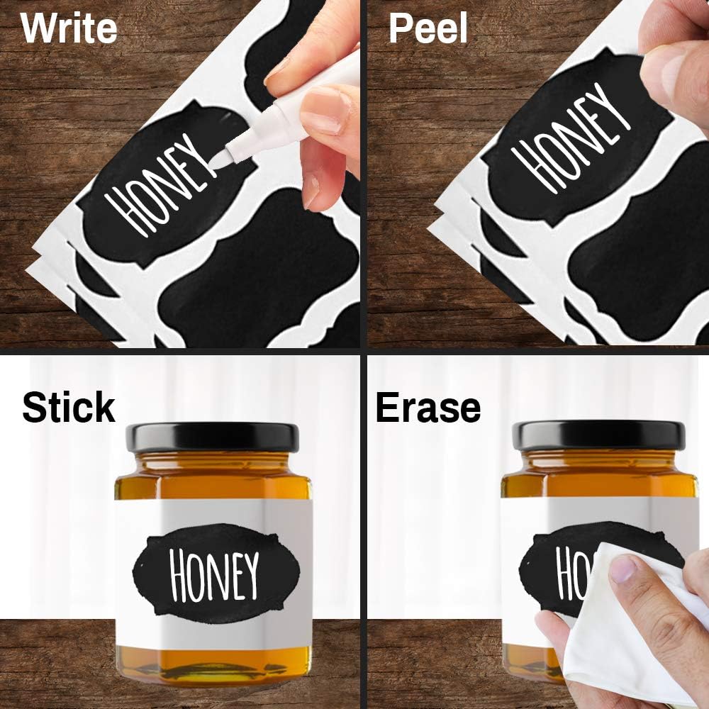 Mini Chalk Board Signs (Set of 5) With 4 Chalk Markers And 40 Chalkboard Labels - Two-Sided Chalkboard Sign for Wedding Table - Multisize 6x9" or 9x6" Blackboard! Small Tabletop Chalkboards with Stand : Office Products