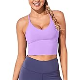 XUNYU Women Longline Sports Bra Workout Tank Tops Strappy Criss Cross Crop Fitness Gym Yoga Running Shirts