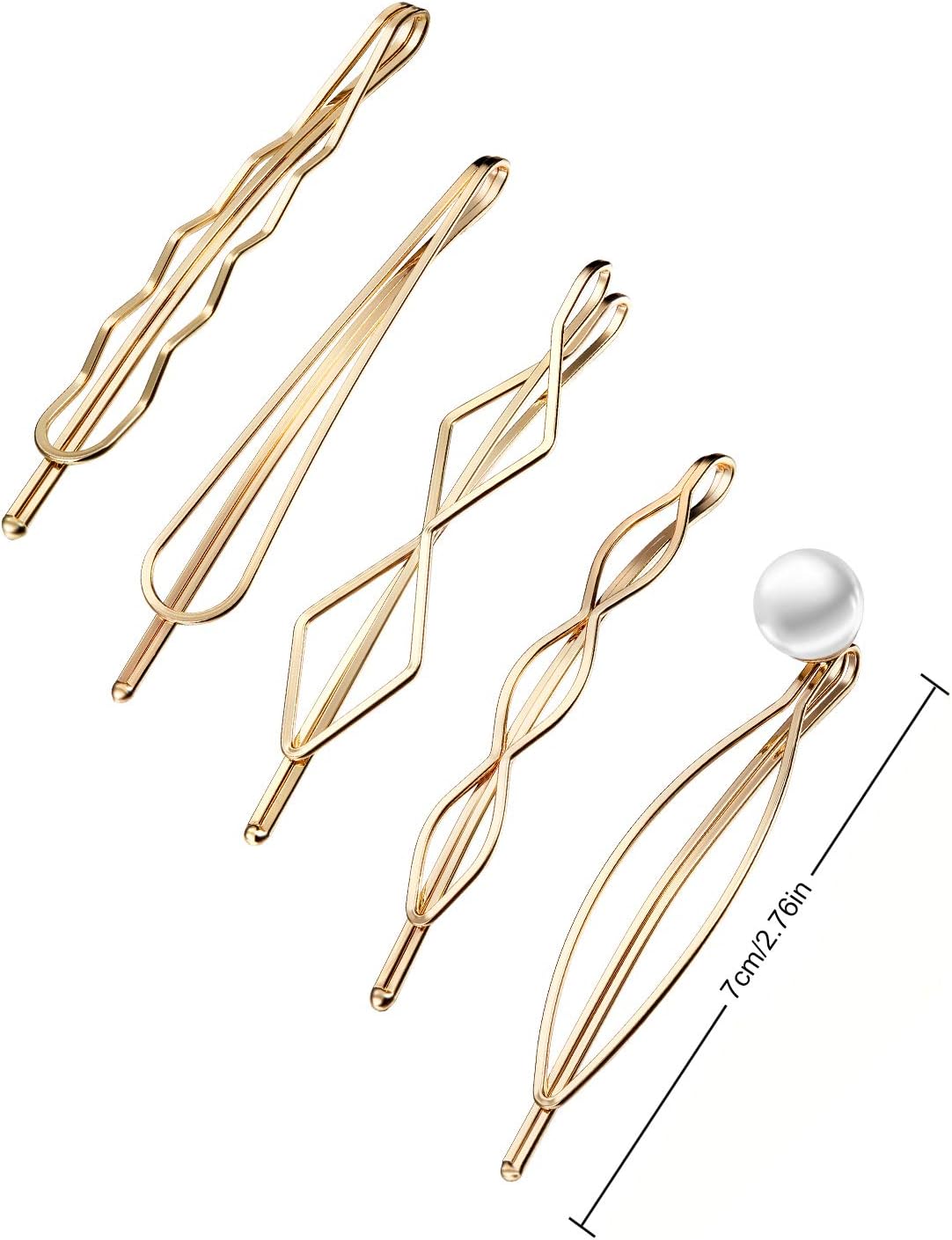 10 Pieces Geometric Metal Hair Clips Minimalist Dainty Hair Barrettes Metal Hair Accessories for Women Headwear Accessories, 5 Styles (Gold, Silver) - Image 3