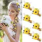 6 Pcs Bee Hair Clips Cute Hairy Bee Alligator Clips Mini Side Hairpins Spring Themed Hair Barrette Pastoral Style Bobby Pins Accessories for Birthday Daily Party