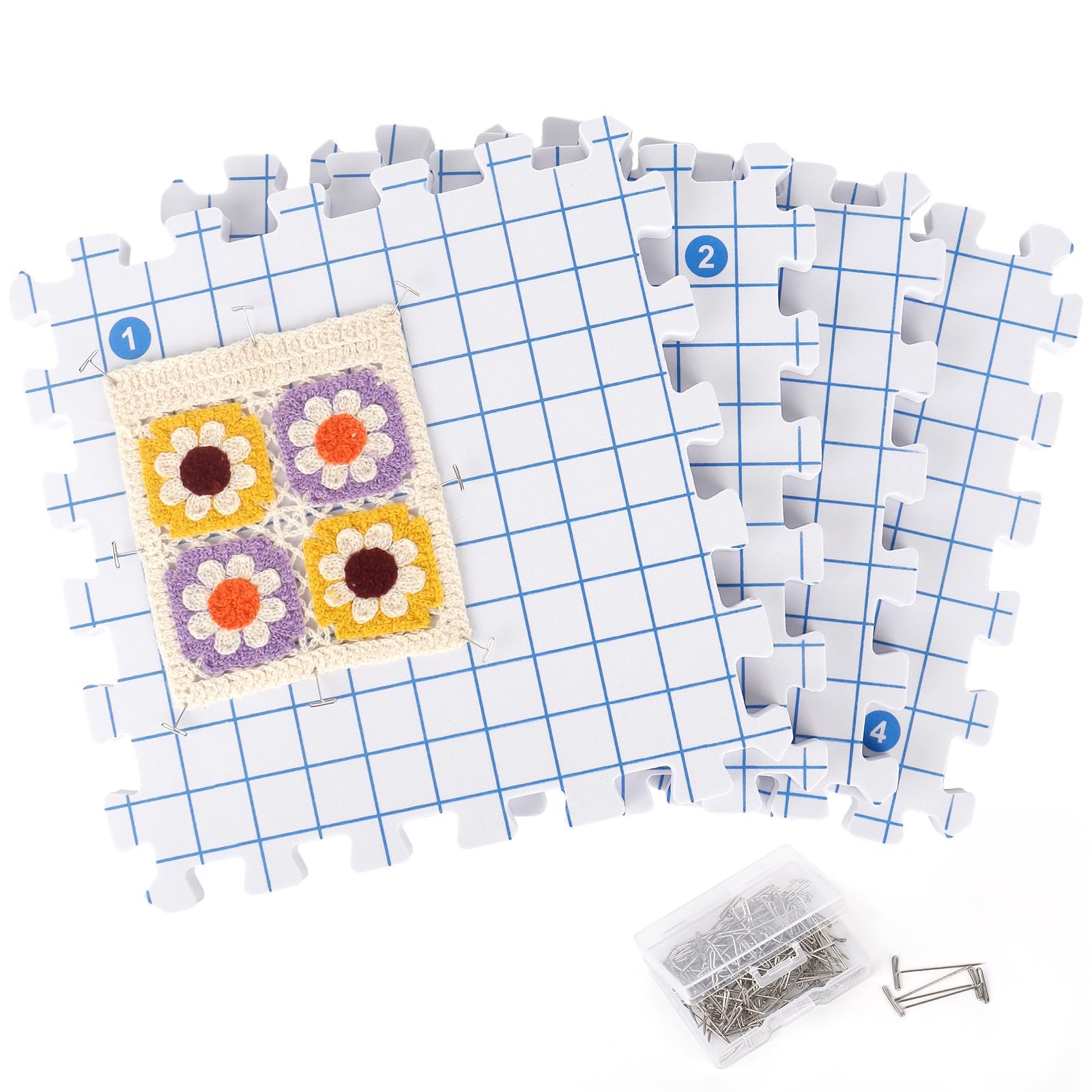 Coopay Blocking Mats - Knitting & Crochet Board with Pins
