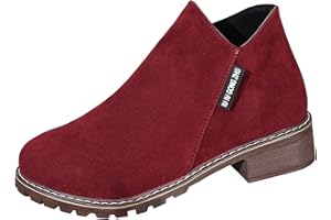 Ankle Boots Womens Chelsea Wedge Chunky Heel Boots Fashion Lug Sole Platform Side Zipper Classic Casual Comfortable Short Boo
