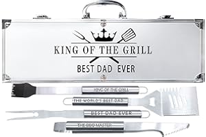 Bonsai Tree Christmas Dad Gifts, Birthday Gifts from Daughter, Best Dad Ever Gift for Christmas - Xmas Cool Grilling Bbq Present for Father from Son - Daddy Stainless Steel Metal Tool Heavy Duty Set 4