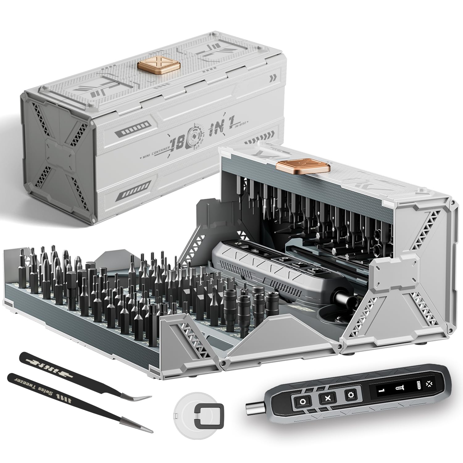Photo 1 of ZNikoyidy 180 in 1 Electric Screwdriver Set, Power Screwdriver, Precision Screwdriver Set, 3 Torque Modes with 162 Magnetic Precision Bits, Screwdriver it for Phone Camera Computer Watch Laptop Drones