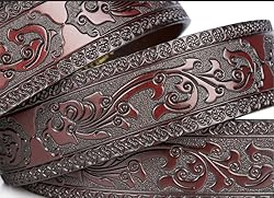 XuoAz Western Genuine Leather Cowboy Belt Floral
