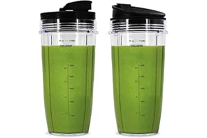24 oz Cups, Compatible with BL480, BL490, BL640, BL680 for Nutri Ninja Auto IQ Series Blenders (Pack of 2)