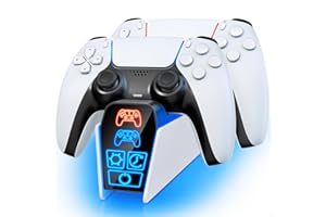 Fenolical PS5 Controller Charger Station for Dualsense Controller & Edge Controller, PlayStation 5 Accessories Charging Stati