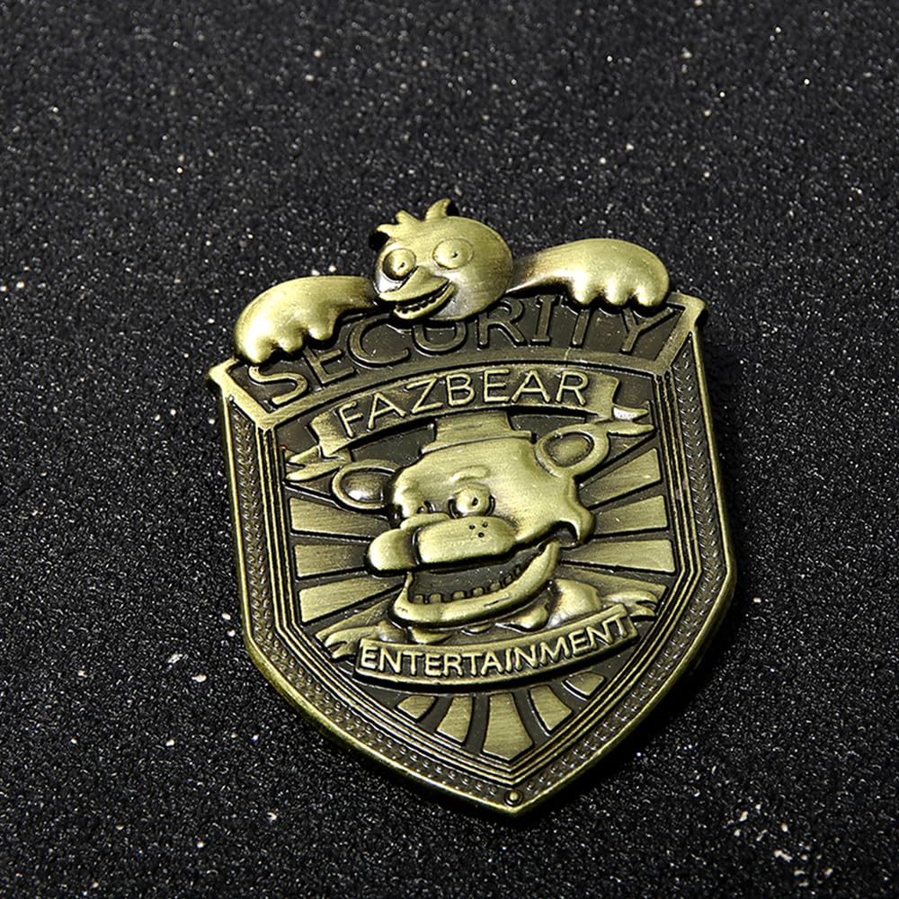 FNAF Security Guard Badge Freddy Fazbear's Night Guard Pins FNAF Costume Gifts For Kids Men