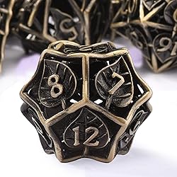 AUSTOR Metal DND Dice Set 7 Pieces Leaf DND Dice