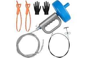 JOYUMY 33ft Drain Snake Auger, Plumbing Snake Drain Hair Clog Removal Tool, Heavy Duty Toilet Snake Auger, Sink Unclogger Drain Cleaner Tool for Bathroom Kitchen Tub Shower Drain Clog Remover