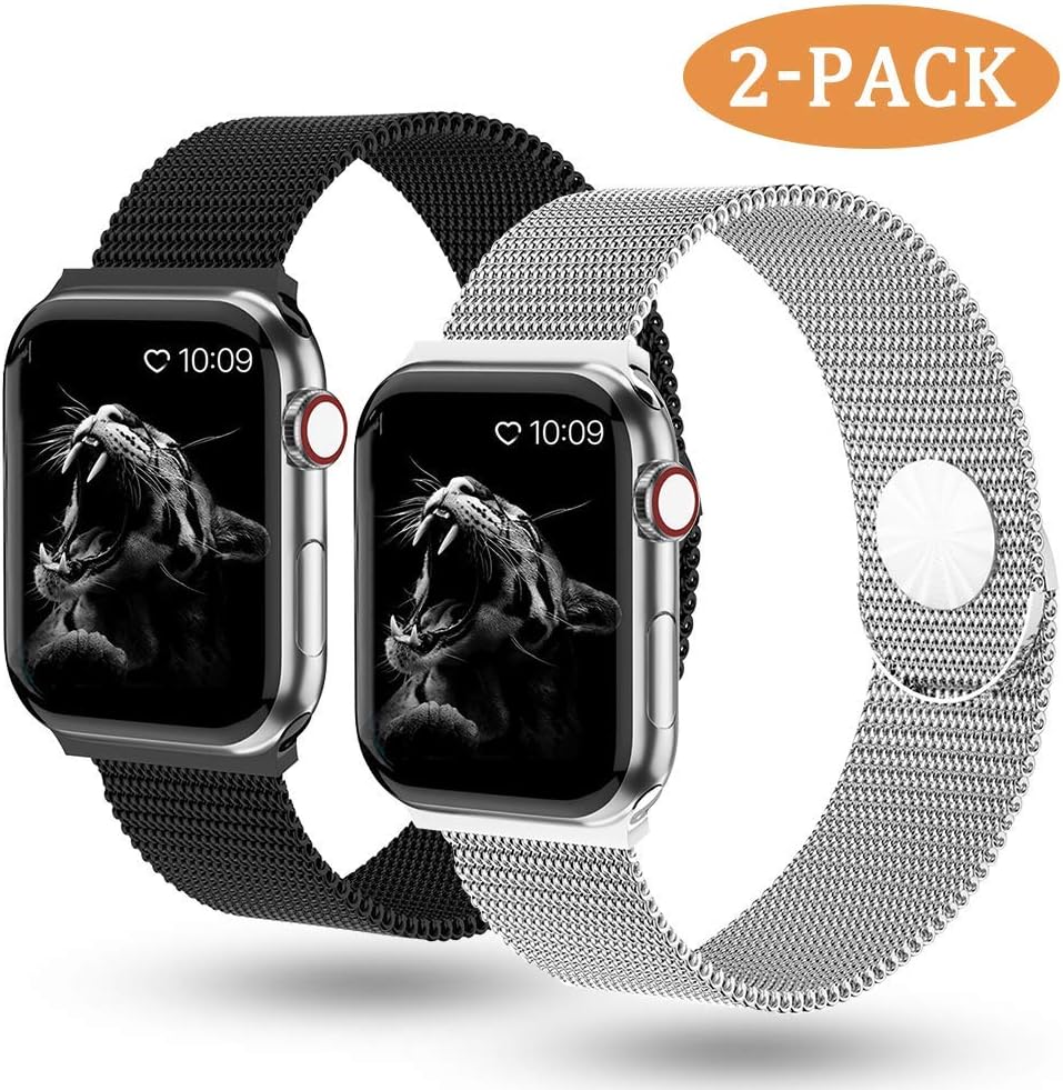 KEOLUS Compatible with Apple Watch Band 38mm 40mm 42mm 44mm,Stainless Steel Mesh Loop Replacement Parts for iWatch Band Series 5 4 3 2 1