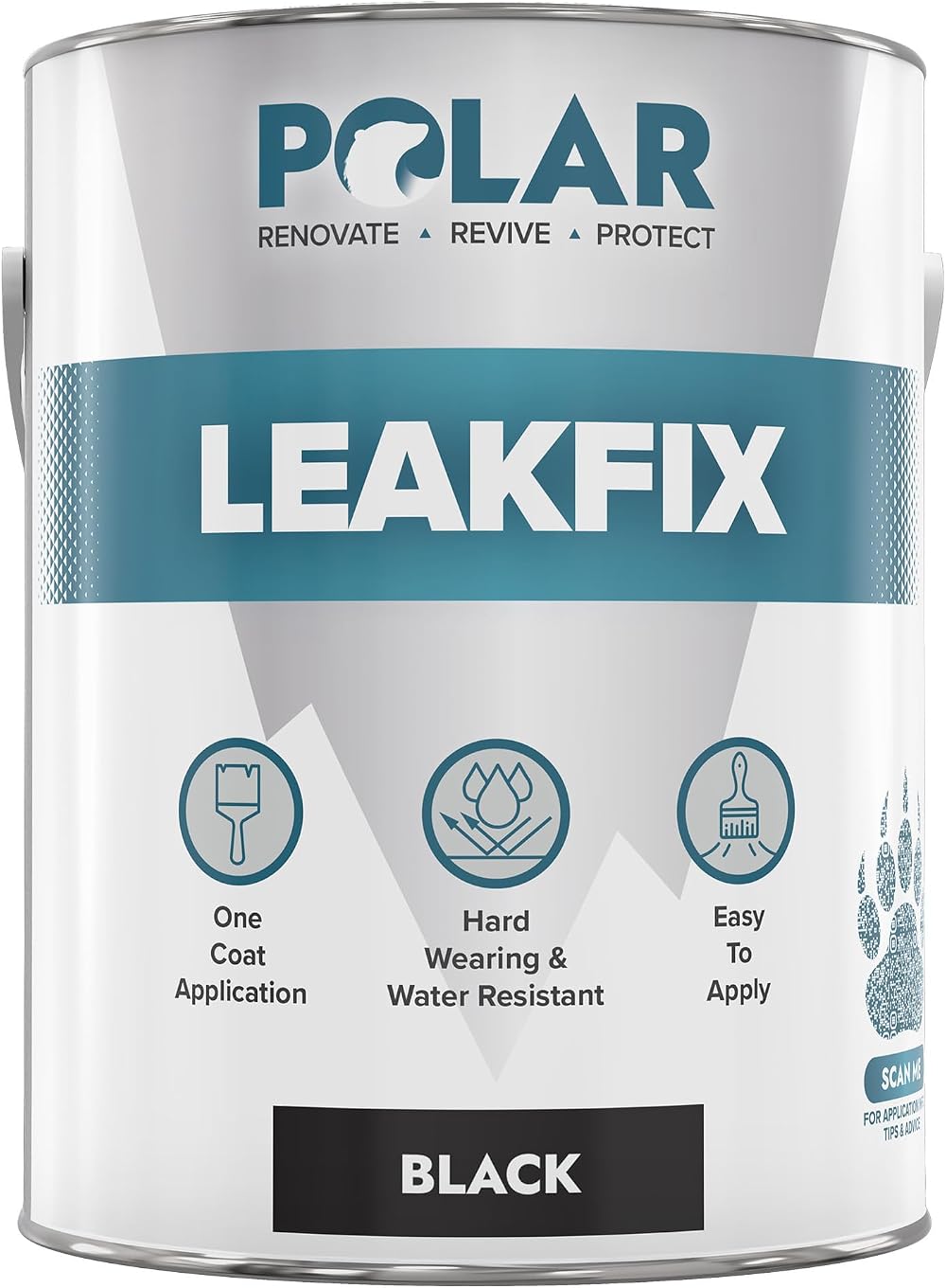 Polar Leak Seal Paint 2.5L Black Waterproof Roof Sealant