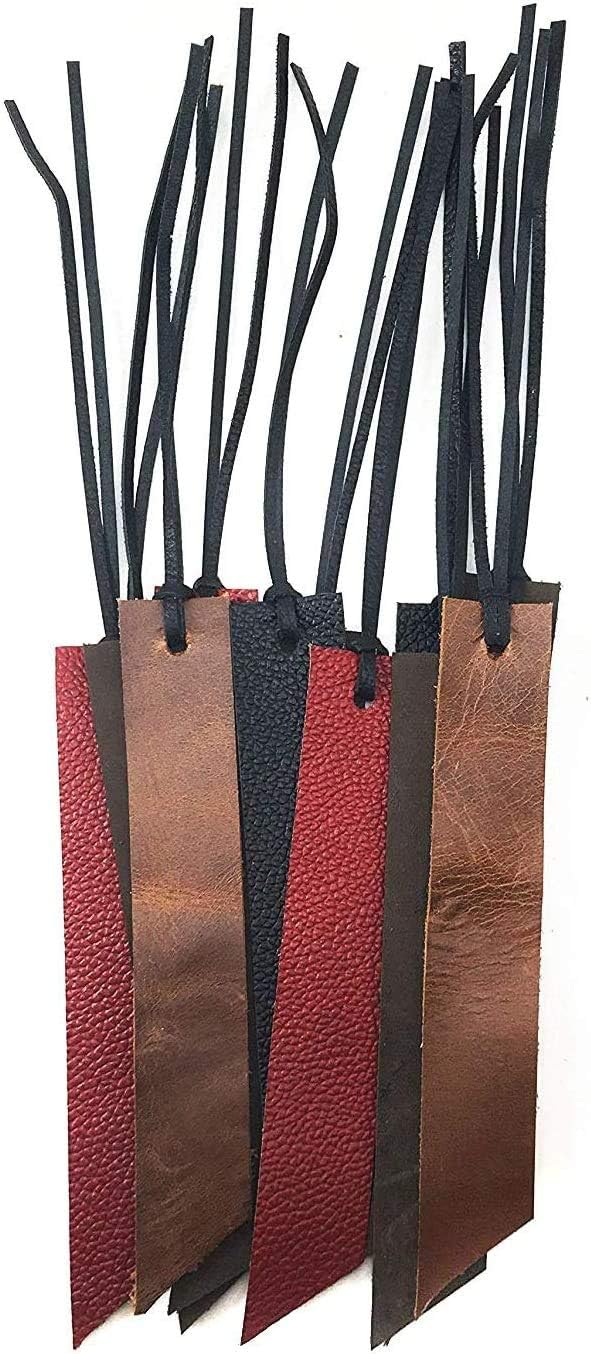 Chalk Factory Natural Leather Set of 12 Assorted Antique Finish Long Book Marks