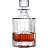 Lily's Home 34 oz Whiskey Decanter with Stopper - Leak-Resistant Design for Bourbon & Scotch, Crystal-Inspired Glass - Home Bar Centerpiece Gift for Dad & Whiskey Enthusiasts