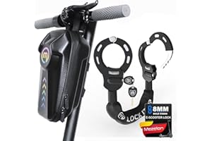 Mezelon Scooter Lock, 8mm Chain Locks Security Anti-Theft Bike Lock with 3 Keys and Waterproof Scooters Bag Electric Scooter Accessories for E-Bike/Motorcycle/Bicycle/Electric Scooters