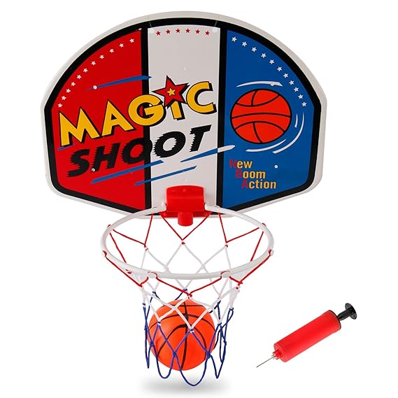 16" Magic Shot Mini Basketball Hoop Set with Ball and Pump