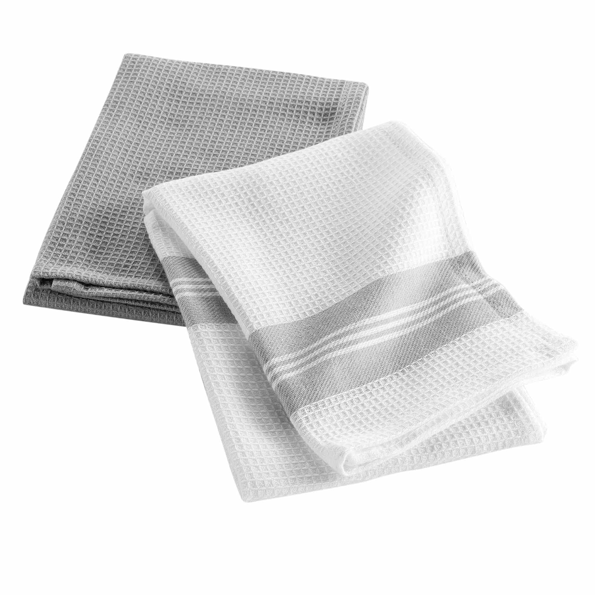 Douceur d'Intérieur, 2 Tea Towels 50 x 70 cm Cotton Honeycomb Breakfast