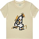 Lampu Birthday Boy Shirts Construction Excavator Cotton Short Sleeve T-Shirt 2-6 Years