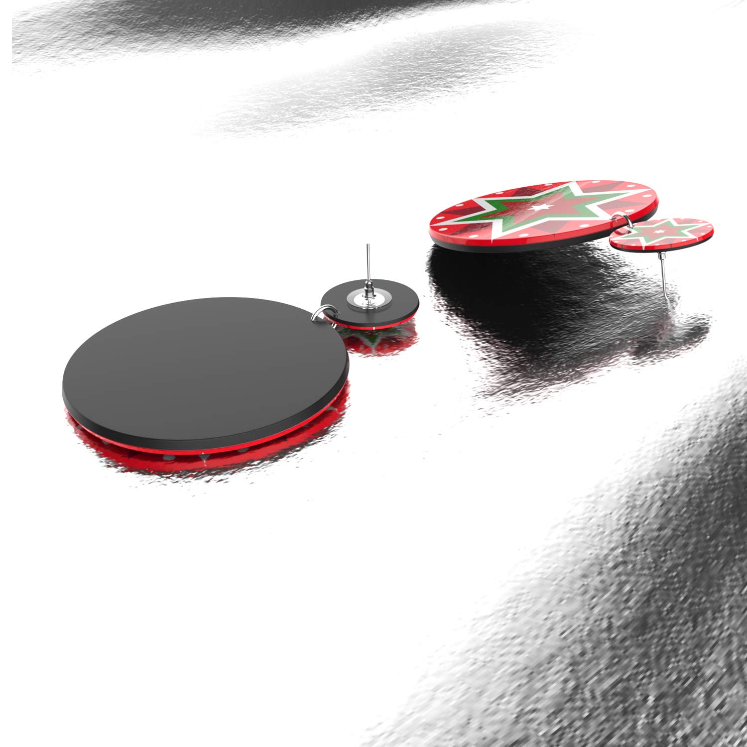 UHIBROS Women Christmas Jewelry Pentagram Dangle Drop Stud Earrings Ear Hook Drop Earring Xmas Gift For Teen Girls