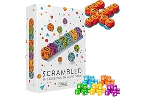Scrambled Dice Word Game - Fast-Paced Family Board Game for 1-5 Players | Educational Vocabulary Builder with 12 Letter Dice 