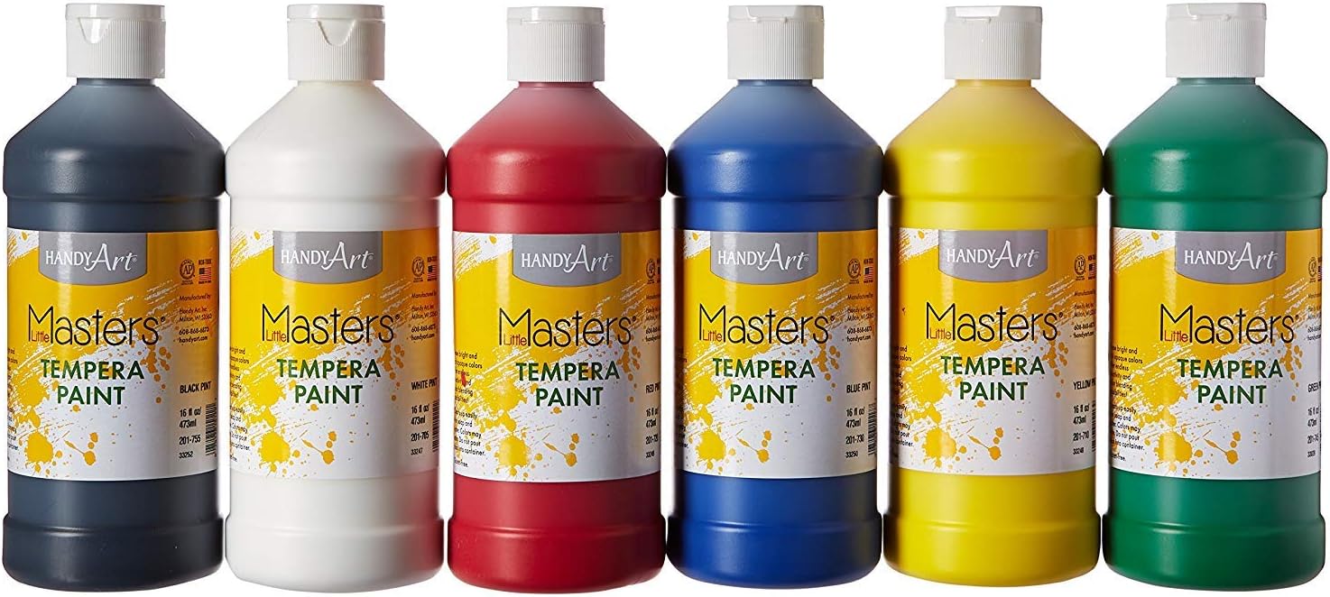 Handy Art Little Masters Tempera Paints Set, 16 oz, Pack of 6: Home & Kitchen