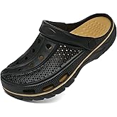 ChayChax Men's and Women's Arch Support Clogs Garden Shoes Slip-on Outdoor Beach Slippers with Removable Cushion Footbed
