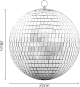 Devan 20CM Silver Mirror Ball Disco Party Hanging Decor view 2