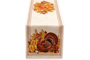 YiHomer Fall Thanksgiving Tabletop Collection for Kitchen Dining Decoration Parties Harvest, Harvest Party, Table Runner, 14 x 72