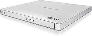 LG Electronics 8X USB 2.0 Super Multi Ultra Slim Portable DVD+/-RW External Drive with M-DISC Support, Retail (White) GP65NW60