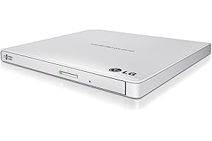 LG Electronics 8X USB 2.0 Super Multi Ultra Slim Portable DVD+/-RW External Drive with M-DISC Support, Retail (White) GP65NW6