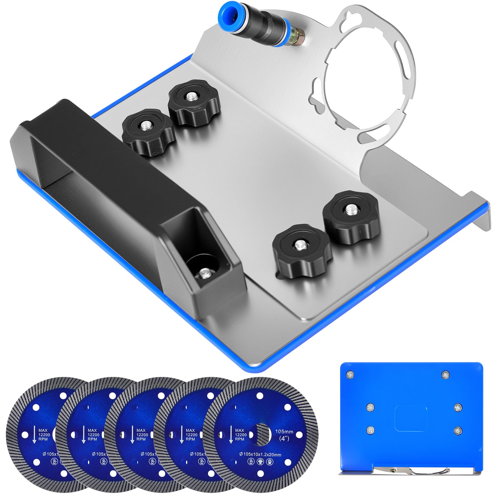 Photo 1 of 45° Tile Chamfering Tool with 4Pcs Diamond Saw Blades, Angle Grinder Stand For Tile 45° Chamfer Stainless Steel Cutting, 100-Type Universal Chamfering Fixed Stand Type Angle Grinder