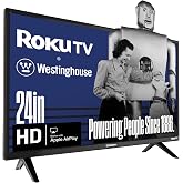 Westinghouse Roku 24 Inch HD Smart TV, Dolby Audio, Apple AirPlay, Alexa | Flat Screen HD TV, Wi-Fi Connectivity and Mobile App, Flat Screen, Compatible with Apple AirPlay, Alexa and Google Assistant