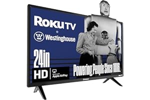 Westinghouse Roku TV - 24 Inch Smart TV, HD Television with Wi-Fi Connectivity and Mobile App, Flat Screen, Bluetooth, Compatible with Apple AirPlay, Alexa and Google Assistant
