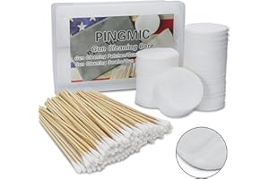 PINGMIC 1200/800/600PCS Gun Cleaning Supplies - Gun Cleaning Patches and Gun Cleaning Swabs, 6-inch Pointed Gun Swabs, 2" x 2" Lint Free Gun Patches - Fit Most Calibers Gun Cleaning Kit Supplies