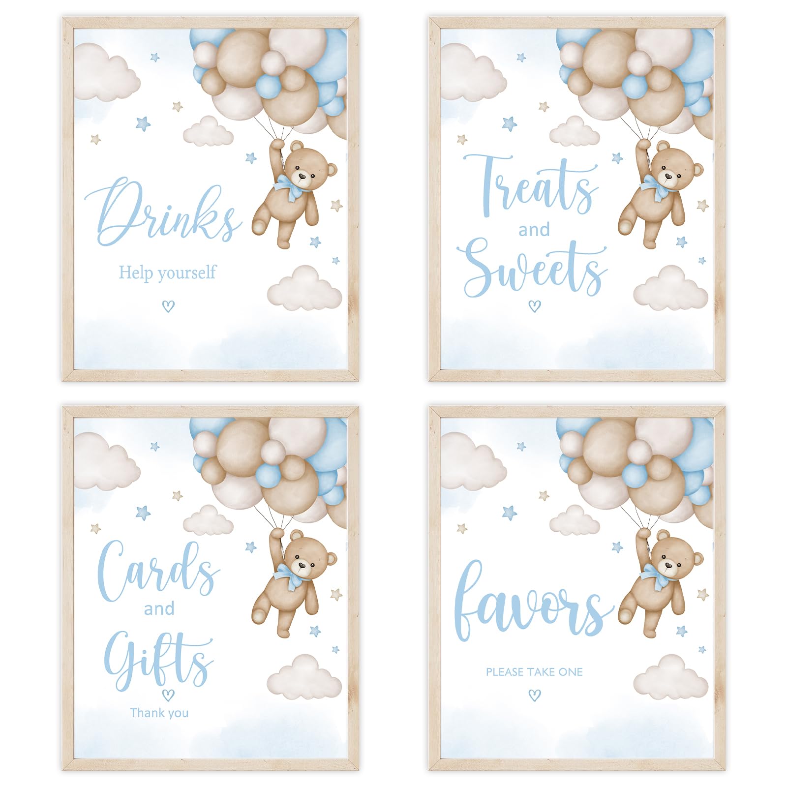 Photo 1 of 4PCS Bear Table Sign Centerpieces for We Can Bearly Wait Baby Shower Decorations Bear Birthday Decorations Party Supplies(8x10in)