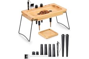 BS-VOG Wooden Rolling Tray with Cone Loader, Foldable Rolling Tray Set for King Size & 1 ¼ Size Pre Rolled Cone, Smoking Accessories Gift for Travel