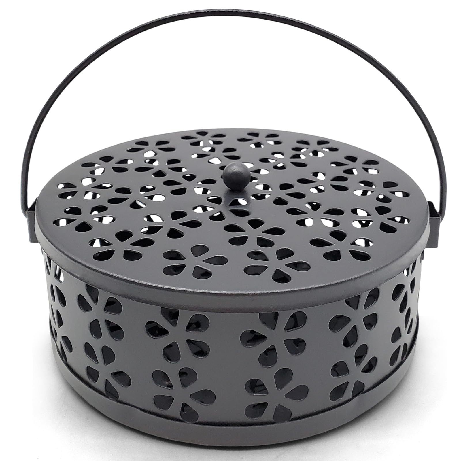 Mosquito Coil Holder, Portable Mosquito Coil Burner, Suitable for Indoor and Outdoor Camping (Black)