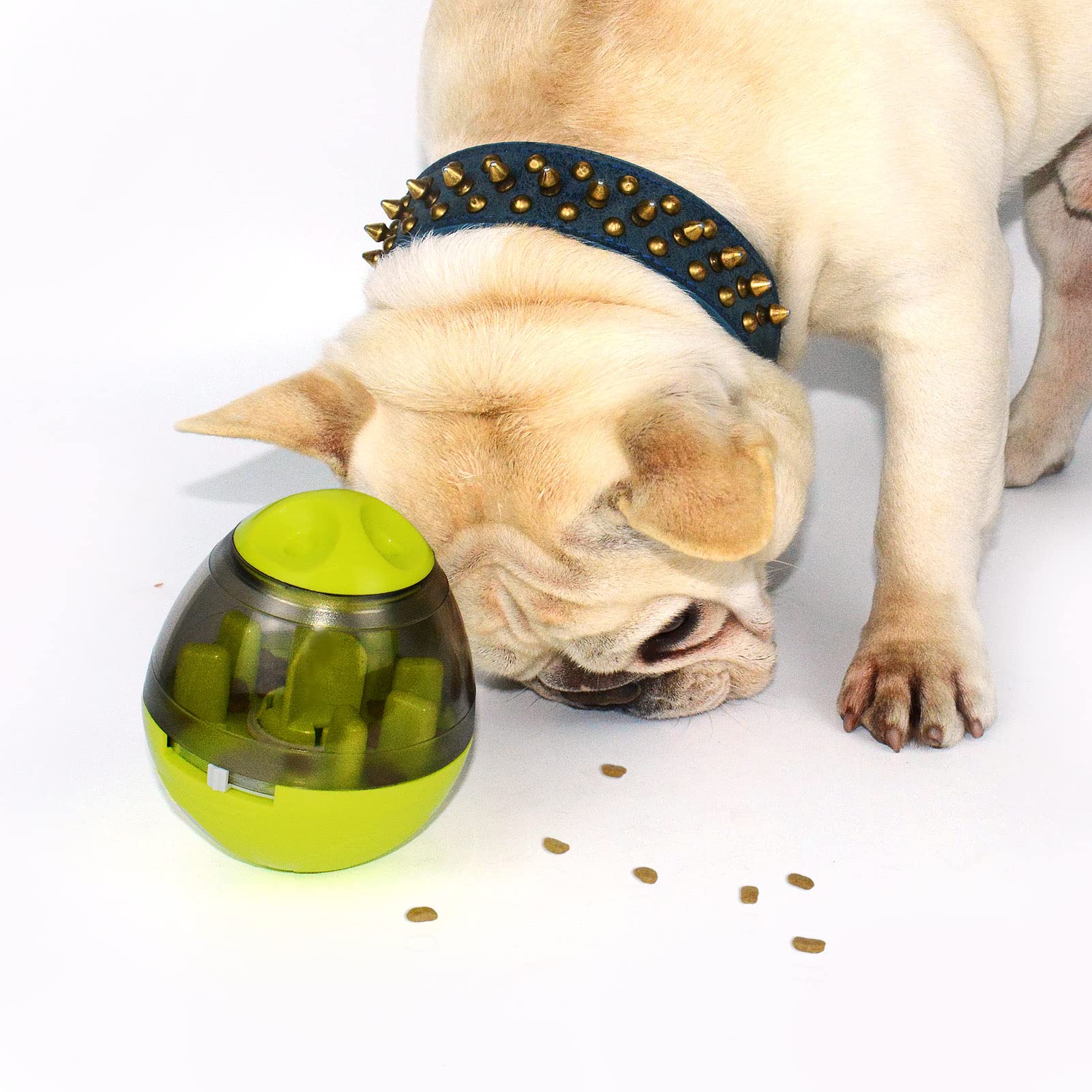 Hifrenchies Dog Toy Ball and Mental Stimulation Ball,Pet Interactive Food Egg,Interactive Puzzle Treat Ball for Frenchie, Dog and Cat Slowing Feeding Ball (Green)