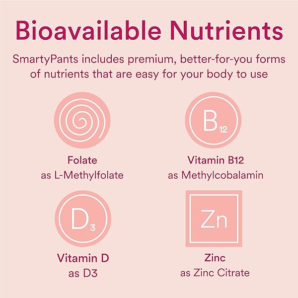 SMARTYPANTS WOMEN’S MULTIVITAMIN GUMMIES, SUGAR FREE: BIOTIN, METHYLFOLATE, OMEGA 3 (ALA), VITAMIN D3, C, VITAMIN B12, B6, A, K & ZINC, INOSITOL, GLUTEN FREE, 60 COUNT (20 DAY SUPPLY)