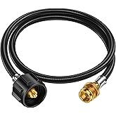 4ft Propane Hose Adapter 1lb to 20lb，Propane Adapter 20lb to 1lb Converter, Propane Tank Adapter Hose 20 lb to 1 lb for Weber Q Grill/Coleman Stove/Blackstone Griddle/Buddy Heater/Weber Traveler