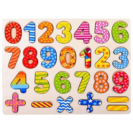sibina Classic Wooden Hand Grab Puzzle Digital Alphabet Puzzle Toy Boy Girl Early Childhood Young Children Intelligence Toy( 01)