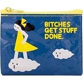 Blue Q Coin Purse - Cute Coin Pouch for Men &amp; Women, Small Pouch Organizer | Cute Coin Purse with quirky design, 95% recycled material, compact zip pouch, keychain wallet for cash, cards &amp; small items