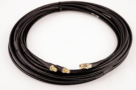 Bidatong Twin Koaxkabel für LTE/WiFi - Belden H155-LSNH - SMA Buchse -> SMA Stecker - Halogenfrei - Flammwidrig (5 Meter)