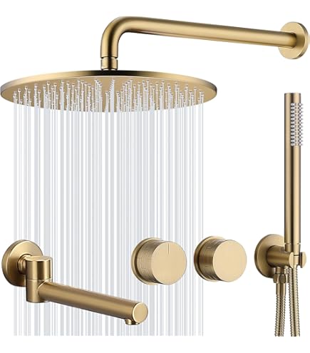 Système De Douche à Effet Pluie Chromé Acier Inoxydable Durable Kit à