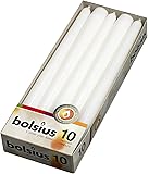 Bolsius 10 inch White taper candles (10 In a box)