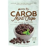 Missy J's Organic Mint Carob Chips 8 oz Made with Coconut Sugar Vegan | Organic Mint Carob Chips, Coconut Sugar, Vegan, Gluten Free, Caffeine Free Chocolate Substitute, Healthy Snacks Treats
