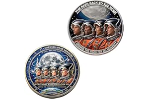 Artemis II Lunar Mission Commemorative Coin, 2026 3D Space Exploration Collectible Challenge Coin,Space Souvenir & Home Decor